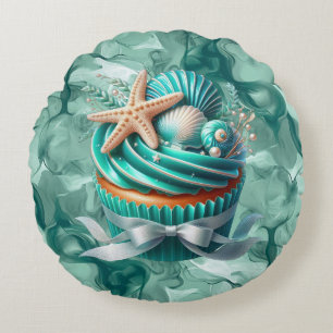 Coussins Ronds Oreiller rond Tasse tropicale menthe coquillage