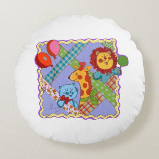 Coussins Ronds Oreiller rond vintage animaux de safari