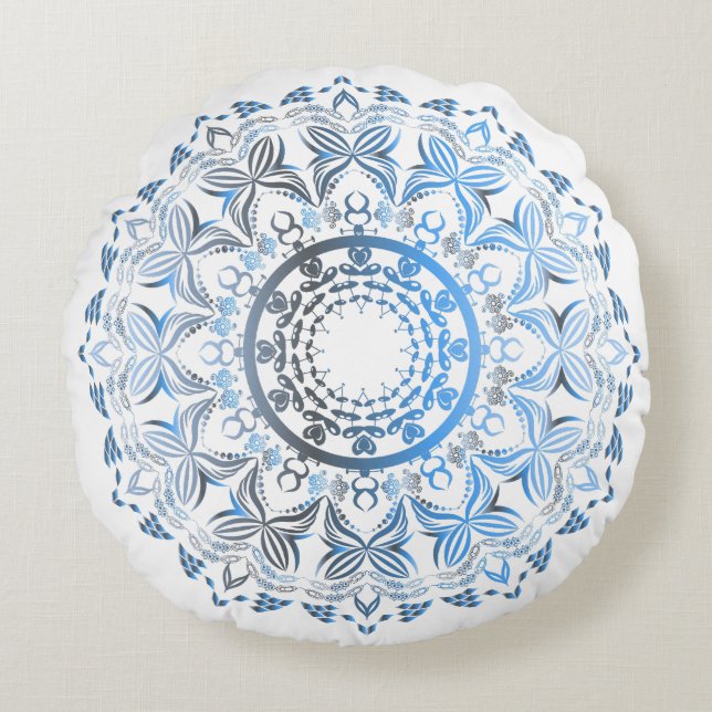 Coussins Ronds Oreiller ronde Mandala - (Devant)