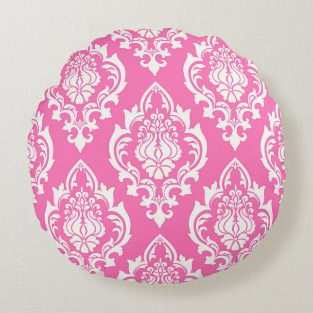Coussins Ronds Oreiller rose Perse Damas (Devant)