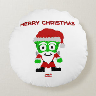 Coussins Ronds Oreillers à jetons ronds de Père Noël FrankenChees