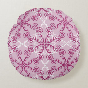 Coussins Ronds Oreillers à lancer rond à perles roses