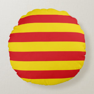 Coussins Ronds Oreillers à lancer rond avec drapeau de Catalogne