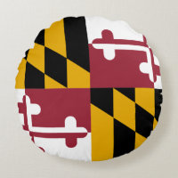 Oreillers à lancer rond avec le drapeau du Marylan