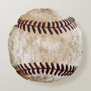 Coussins Ronds Oreillers de baseball vintage au look de pierre ro