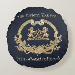 Coussins Ronds Orient Express Train Logo~Paris/Constantinople ~ 