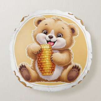 Coussins Ronds oso comiendo miel