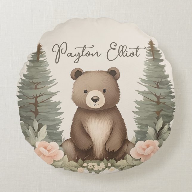 Coussins Ronds Ours forestier (Devant)