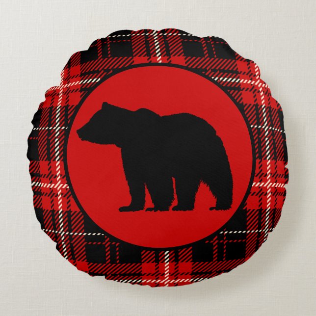 Coussins Ronds Ours noir, Cabine rouge (Devant)