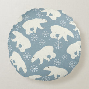 Coussins Ronds Ours polaires d'hiver sans couture motif + vos idé