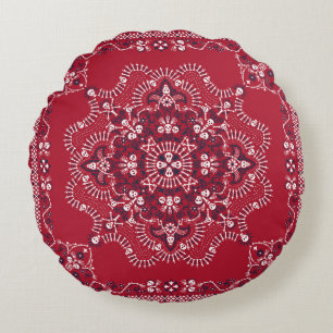Coussins Ronds Paisley, crânes, bandana, design carré.