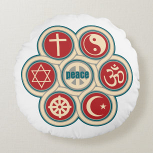 Coussins Ronds Paix religieuse du monde