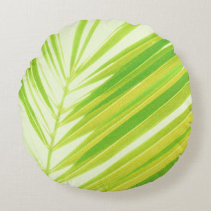 Coussins Ronds Pale Green Pastel Palm Feuilles