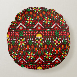 Coussins Ronds Palestine Tatreez Broderie traditionnelle