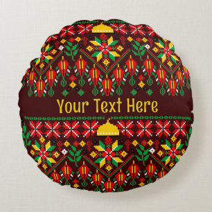 Coussins Ronds Palestine Tatreez Broderie traditionnelle