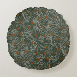 Coussins Ronds Palm Feuilles & Oranges