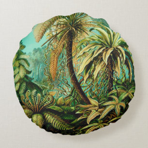 Coussins Ronds Palmes botaniques vintages Ernst Haeckel