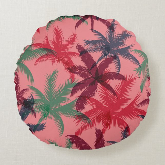 Coussins Ronds Palmiers sans couture motif (Devant)