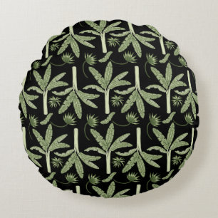 Coussins Ronds palmiers tropicaux sans couture motif