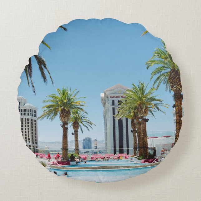 Coussins Ronds Palmiers verts et marrons (Devant)