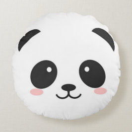 Coussins Ronds Panda heureux mignon de visage