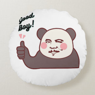 Coussins Ronds Panda Pouce en l'air Drôle Mème