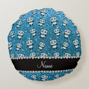 Coussins Ronds Pandas nommés personnalisés de parties