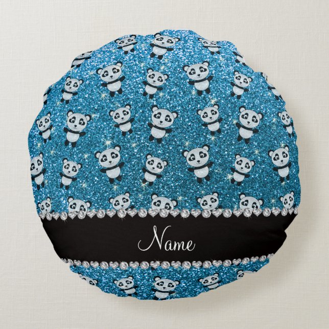 Coussins Ronds Pandas nommés personnalisés de parties (Dos)