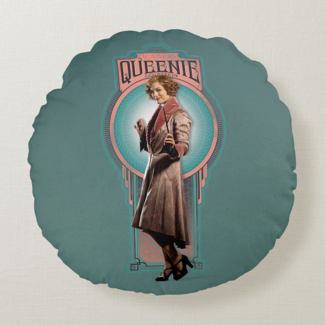 Coussins Ronds Panneau Art déco QUEENIE GOLDSTEIN™ (Devant)