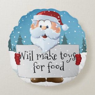 Coussins Ronds Panneau Père Noël personnalisable