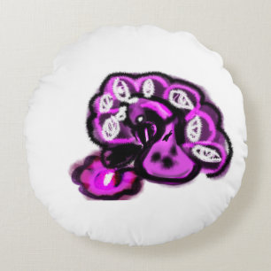 Coussins Ronds Paon violet