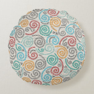 Coussins Ronds Papier fripé par fantaisie de broderie