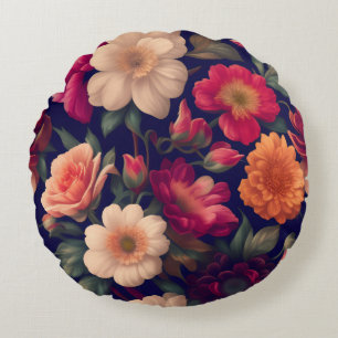 Coussins Ronds Papier peint à motifs floraux