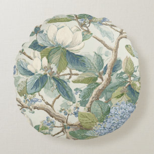 Coussins Ronds Papier peint Little Magnolia Willow Floral Coastal