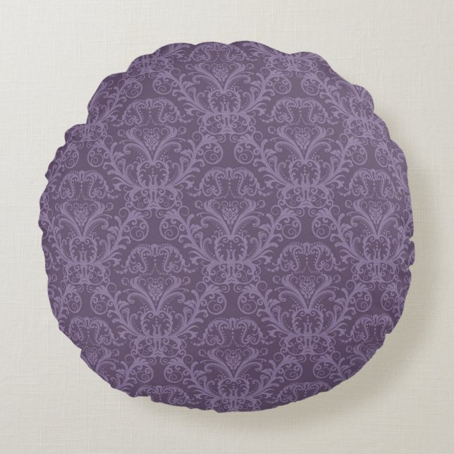 Coussins Ronds Papier peint pourpre de luxe (Devant)