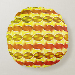 Coussins Ronds papier peint rétro orange 1970