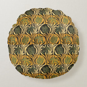 Coussins Ronds Papier Peint Vintage Tulipe Lily Or William Morris