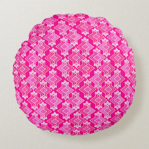 Coussins Ronds Papiers peints Art Déco, rose fuchsia