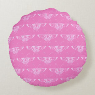Coussins Ronds Papillon déco stylisé - orchidée rose