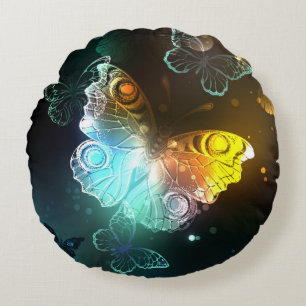 Coussins Ronds Papillon lumineux et papillons de nuit