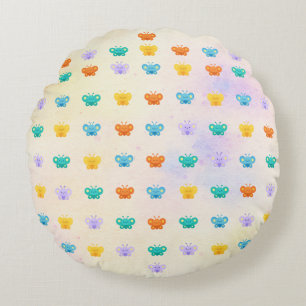 Coussins Ronds Papillon Pastel