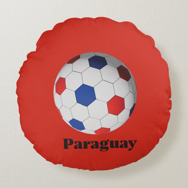 Coussins Ronds Paraguay Soccer (Devant)