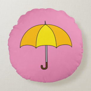 Coussins Ronds Parapluie jaune