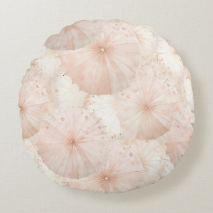 Coussins Ronds Parapluies Rayures Rose Tendré