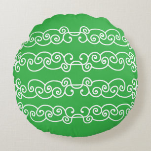 Coussins Ronds Parchemins blancs vert pomme