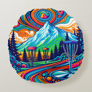 Coussins Ronds Parcours de golf Psychedelic Disk