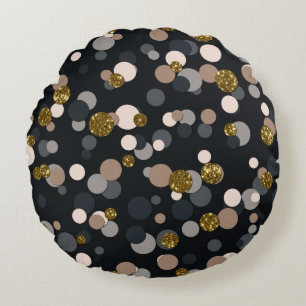 Coussins Ronds Parties scintillant Confetti Peach, Maple, Grey an