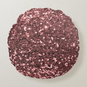 Coussins Ronds Parties scintillant Gold Faux Rose moderne Imprime