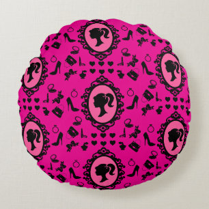 Coussins Ronds Parties scintillant Poupée Anniversaire rose Glam