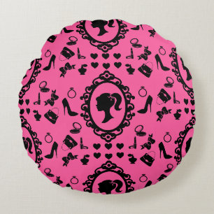 Coussins Ronds Parties scintillant Poupée Anniversaire rose Glam
